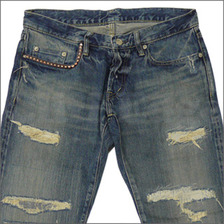 HYSTERIC GLAMOUR VR加工ストレート デニムパンツ INDIGO画像