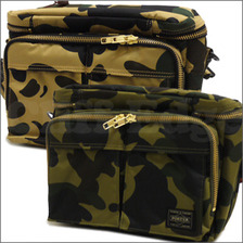 A BATHING APE x PORTER PRINT 1st CAMO CAMERA BAG L画像