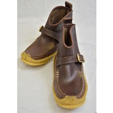 YUKETEN SHORT PULL ON BOOTS WITH HUNTING SOLE BROWN画像