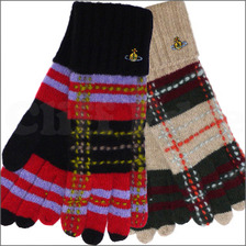 VivienneWestwood チェックニット 手袋画像