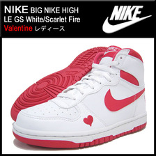 NIKE BIG NIKE HIGH LE GS White/Scarlet Fire Valentine 344572-160画像