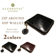 GLENROYAL ZIP AROUND HIP WALLET BRIDLE LEATHER BLACK画像