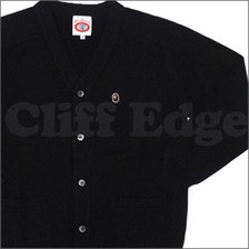 A BATHING APE APE ONE POINT ニットカーディガン BLACK画像