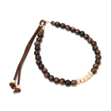 CATHERINE MICHIELS Ebony wood 6mm beads with 14kt yg cubes SPS01YG画像