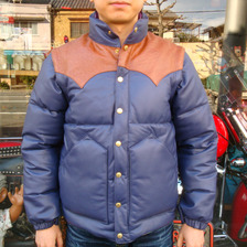 RAINBOW COUNTRY/California Mfg Co. LEATHER DOWN JACKET COW×HORSE画像