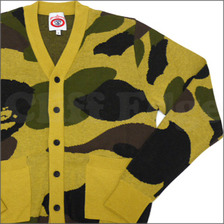 A BATHING APE GIANT 1ST CAMO ニットカーディガン YELLOW CAMO画像