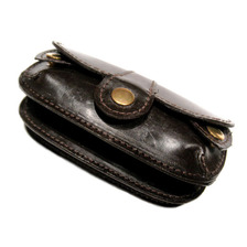 POKIT BRIDLE LEATHER SADDLE WALLET (SMALL) dark brown(dark havana) AC-120画像