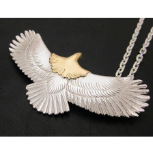 FIRST ARROWS シルバー950 K18 イーグルペンダントヘッド+1&phi;ネックレスチェーン(M) 50cm セット P-400画像