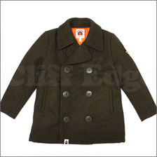 A BATHING APE BAPE KIDS EMBLEM ピーコート OD画像