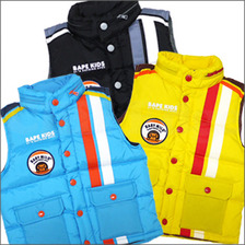 A BATHING APE BAPE KIDS RACING ダウンベスト画像