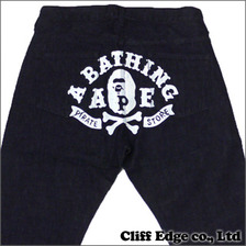 A BATHING APE ペイントロゴ デニムパンツ INDIGO画像
