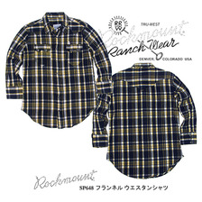 ROCKMOUNT フランネル 七分袖ウエスタンシャツ ブラック&times;ゴールド SP648-BLK&times;GOLD画像