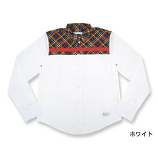 adidas M-Madras L/S Shirt White Originals BLUE W40543画像