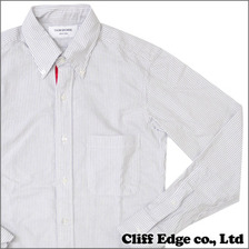 THOM BROWNE STRIPE ボタンダウン長袖シャツ WHITE画像