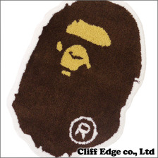 A BATHING APE APE HEAD ラグマットBROWN画像