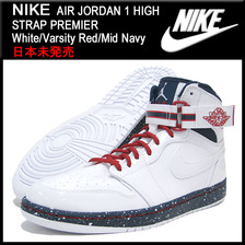 NIKE AIR JORDAN 1 HIGH STRAP PREMIER White/Varsity Red/Mid Navy 375352-101画像
