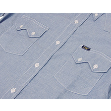 LEE シャンブレー ボタンダウン 半袖ウエスタンシャツ 19757画像