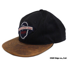 A BATHING APE EBBETS FIELD FLANNELS LEATHER BRIM CAP BLACK画像