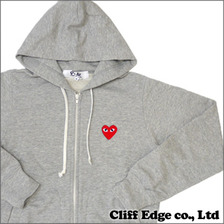 PLAY COMME des GARCONS レッドハート ジップアップ パーカー AZ-T167 GRAY画像