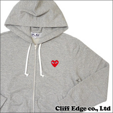 PLAY COMME des GARCONS レッドハート ジップアップ パーカー AZ-T168 GRAY画像