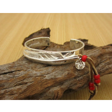 FIRST ARROWS シルバー950 KAZEKIRIフェザー(L)付 平打12mmバングル BR-149画像