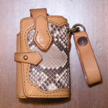 THE FLAT HEAD KHP-02 手縫いパイソン携帯電話ケース02画像