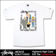 STUSSY &times; BEAVIS & BUTT-HEAD Highland High Crew S/S Tee 3902247画像