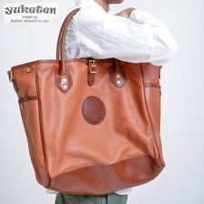 YUKETEN Leather Tote With Strap BROWN画像