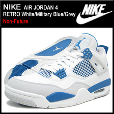NIKE AIR JORDAN 4 RETRO White/Military Blue/Grey Non-Future 308497-105画像