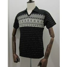 THE FLAT HEAD ジャガードニット 襟付きTシャツ TMV-14W画像