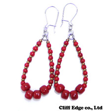 BINGO BROTHERS ビーズピアス RED画像