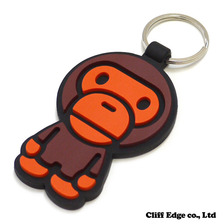 A BATHING APE MILO RUBBER KEY HOLDER BROWN画像
