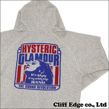 HYSTERIC GLAMOUR REBELLION プリント パーカー GRAY TOP画像