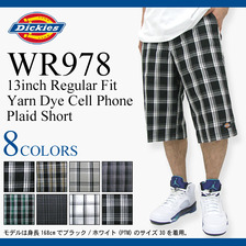 Dickies 13inch Regular Fit Yarn Dye Cell Phone Plaid Short WR978画像