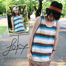 Loky メキシカンボーダー タンクトップ(2カラー) 11025055画像