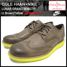 COLE HAAN &times;NIKE LUNAR GRAND WINGTIP Lt.Brown/Yellow C10450画像