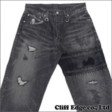 mastermind JAPAN MB2-PA02 ダメージデニムパンツ BLACK画像