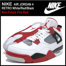 NIKE AIR JORDAN 4 RETRO White/Red/Black Non-Future 308497-110画像
