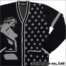 HYSTERIC GLAMOUR LEARN BACK ジャガード カーディガン BLACK画像