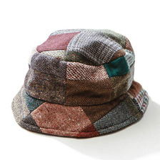 HANNA HATS パッチワーク ツイードハット画像