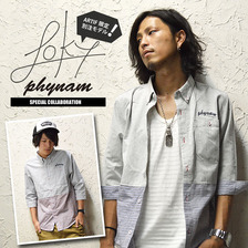 Loky &times;PHYNAM 7/S ボーダー切り替え オックスシャツ(2カラー) 11826007画像