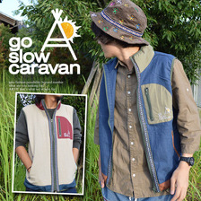 go slow caravan リネンコットンスタンドベスト(2カラー) 340236画像