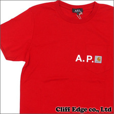 A.P.C. x Carhartt ポケット Tシャツ RED画像