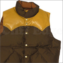 A BATHING APE &times; ROCKY MOUNTAIN FEATHERBED ダウンベスト BROWN画像