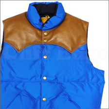 A BATHING APE ROCKY MOUNTAIN ダウンベスト BLUE画像