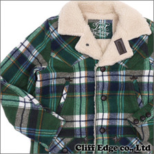 TMT WOOL CHECK BOA RUNCH COAT GREEN画像