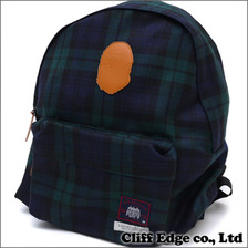 A BATHING APE TARTAN CHECK DAYPACK BLACK WATCH画像