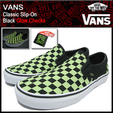 VANS Classic Slip-On Black Glow Checks VN-0QFD763画像
