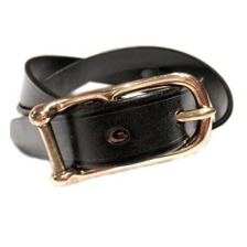 MARTIN FAIZEY 1inch TUG BUCKLE BRIDLE LEATHER BELT black(brass)画像