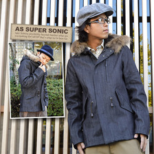 AS SUPER SONIC モッズデザインリアルファーデニムコート A-522005画像